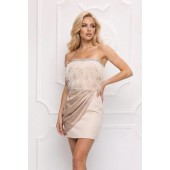 Rochie bej scurta BBY-R43J