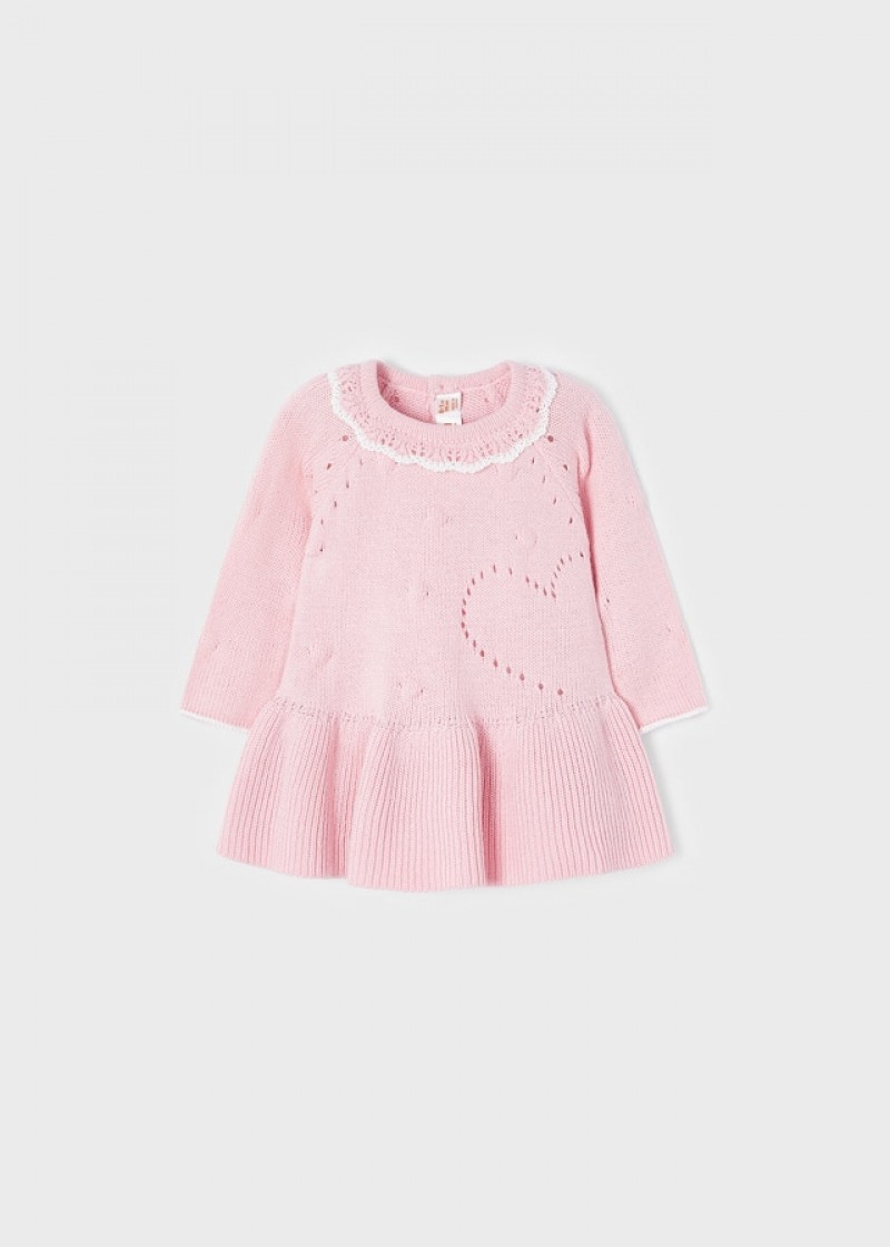 Rochie roz de tricot pentru nou-nascut MAYORAL 2802 MYR41M