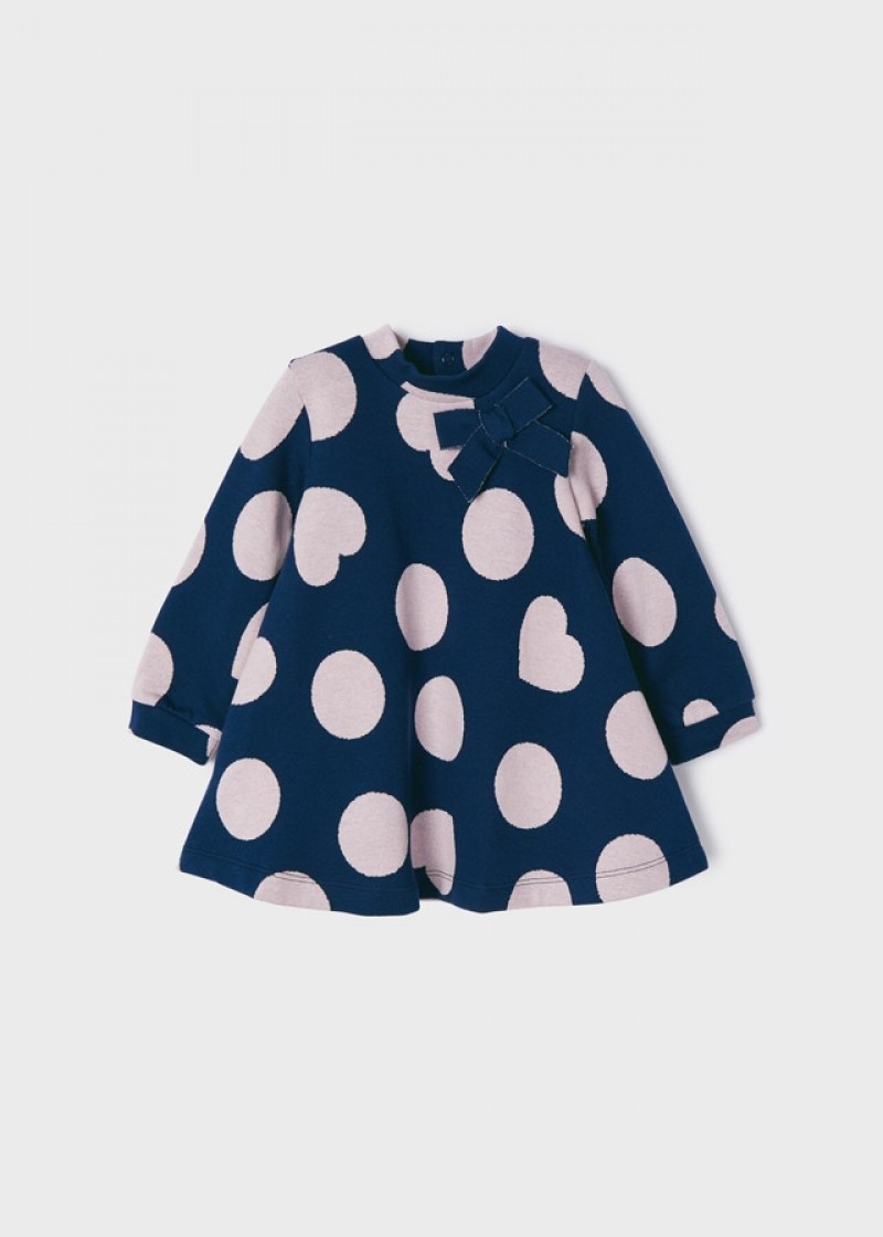 Rochie bleumarin tricot jacquard pentru bebe MAYORAL 2952 MYR17M