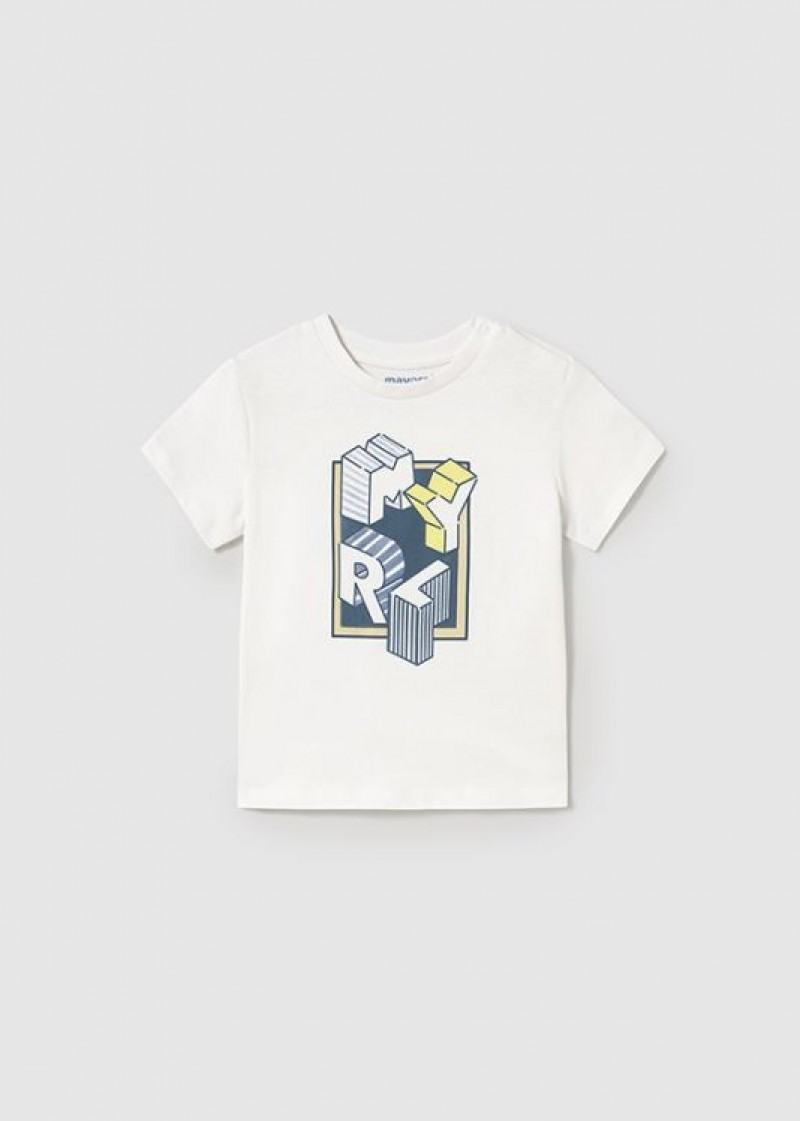 Tricou basic litere alb baiat MAYORAL 106 MY-BL38A